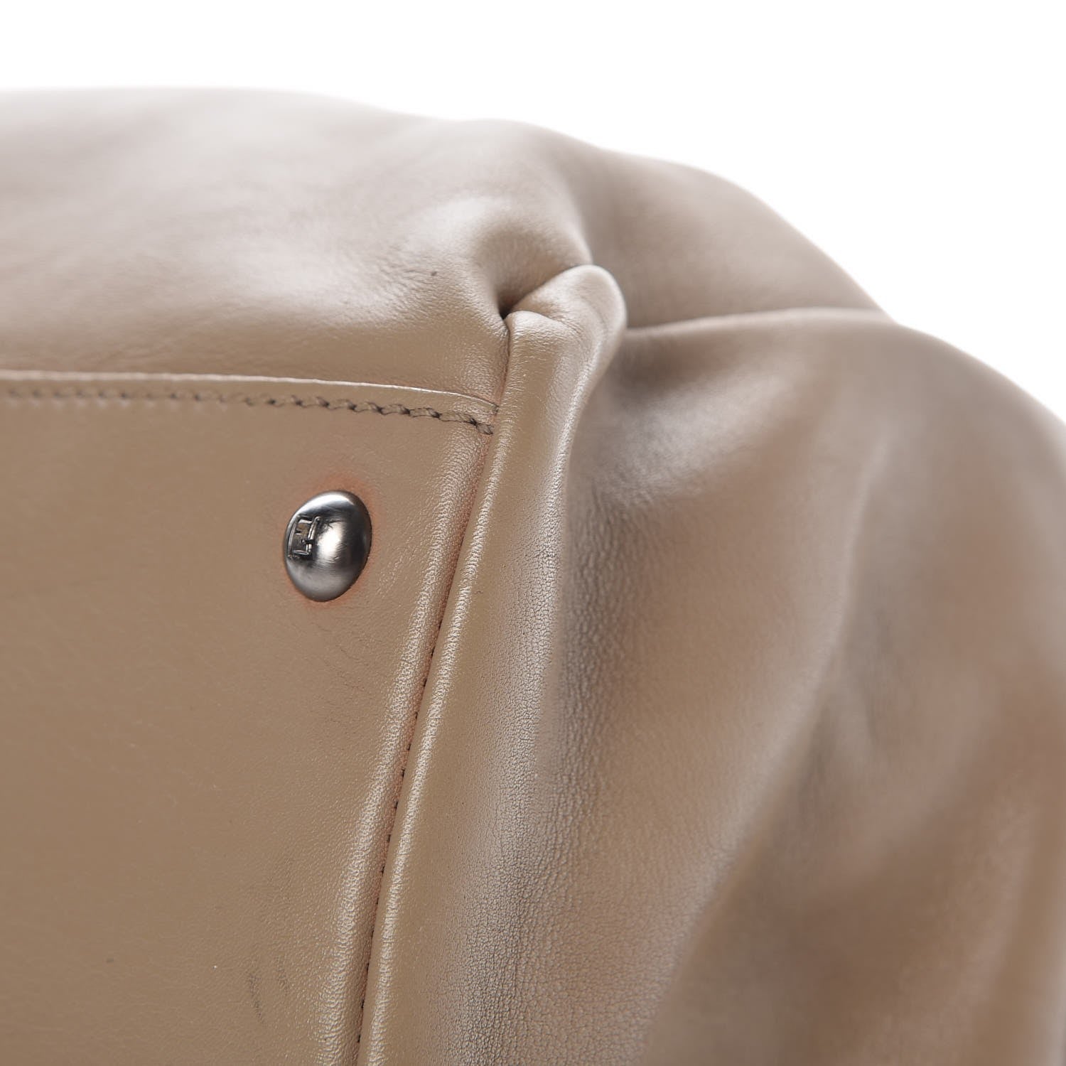 Fendi Vitello Saddle Ayers Large Peekaboo Iconic Satchel Argilla Saddle 18 of 23