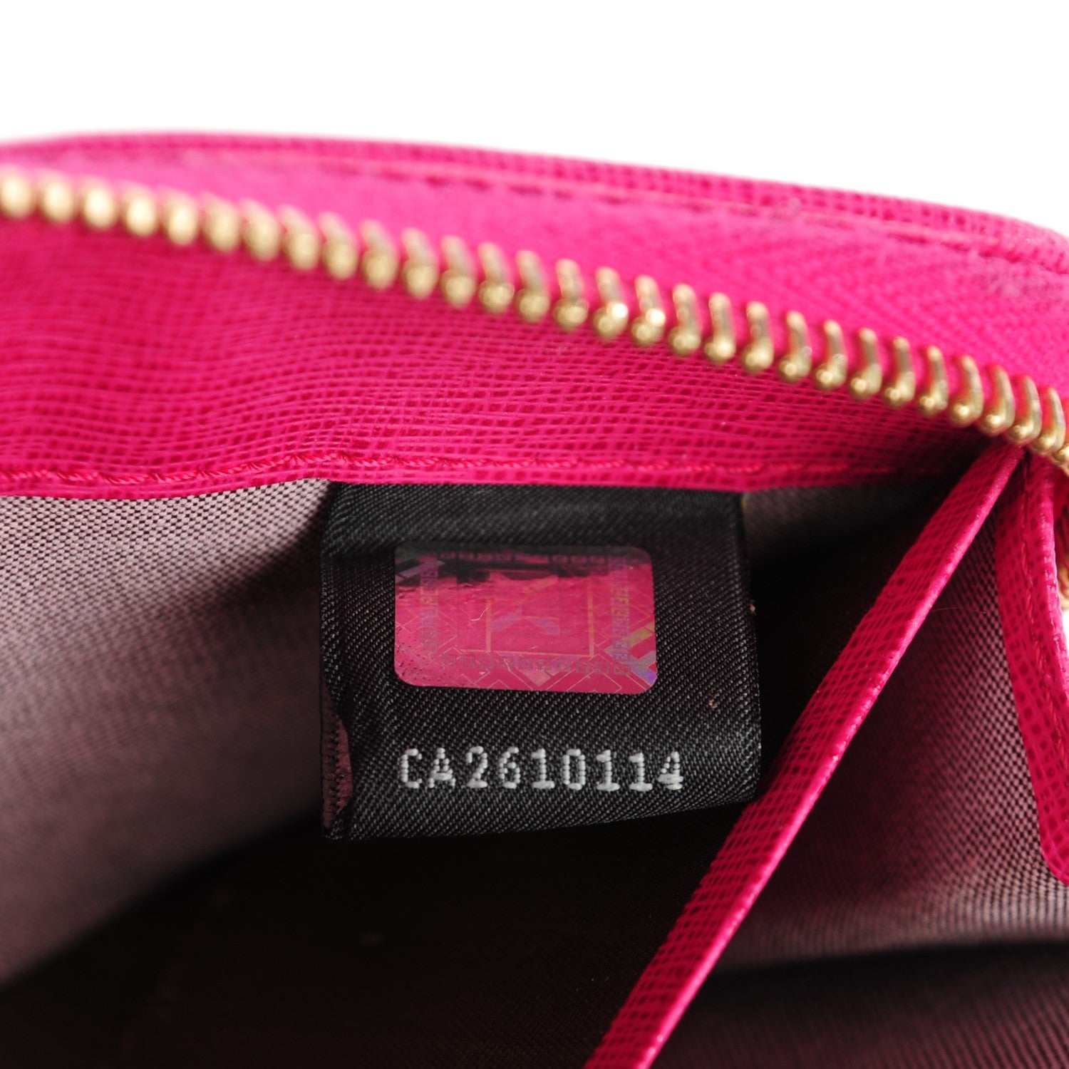Fendi Zucca Spalmati Vitello Elite Zip Around Wallet Tobacco Ciclamino 7 of 9