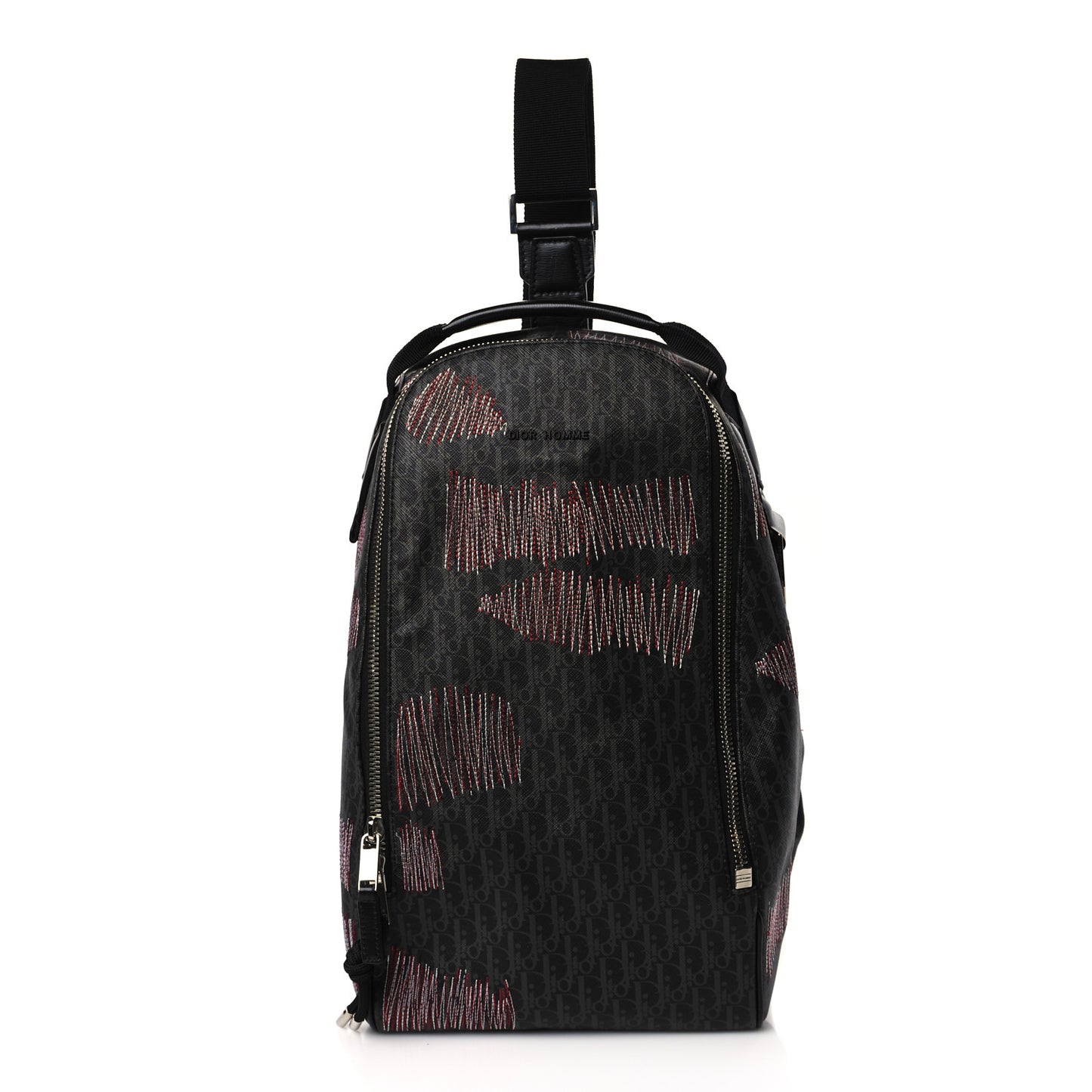 HOMME Coated Canvas Darklight Stitched Sling Backpack Black