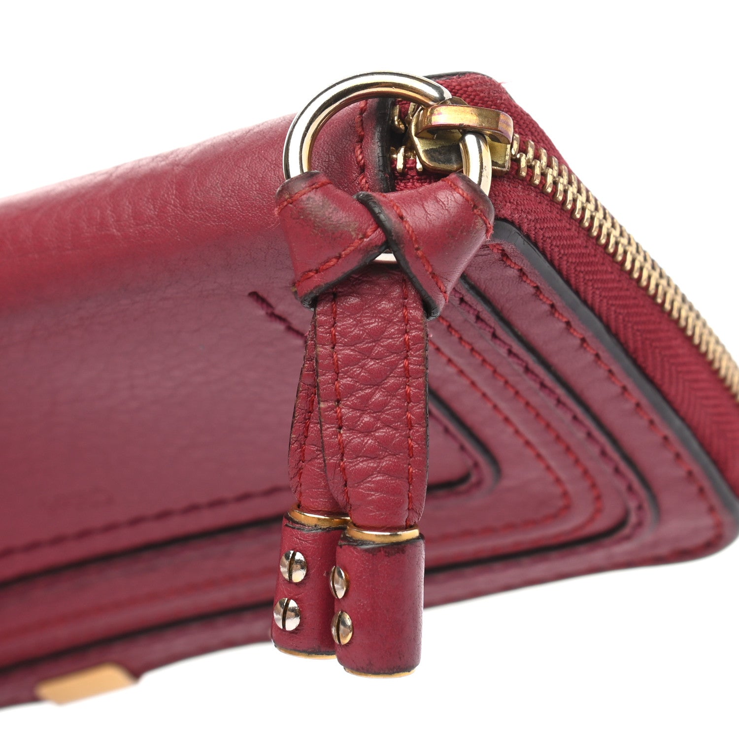 Chloe Grained Calfskin Marcie Long Zip Around Wallet Red 12 of 14