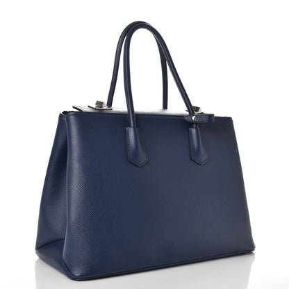 Prada Saffiano Cuir Twin Tote Bleuette 3 of 11