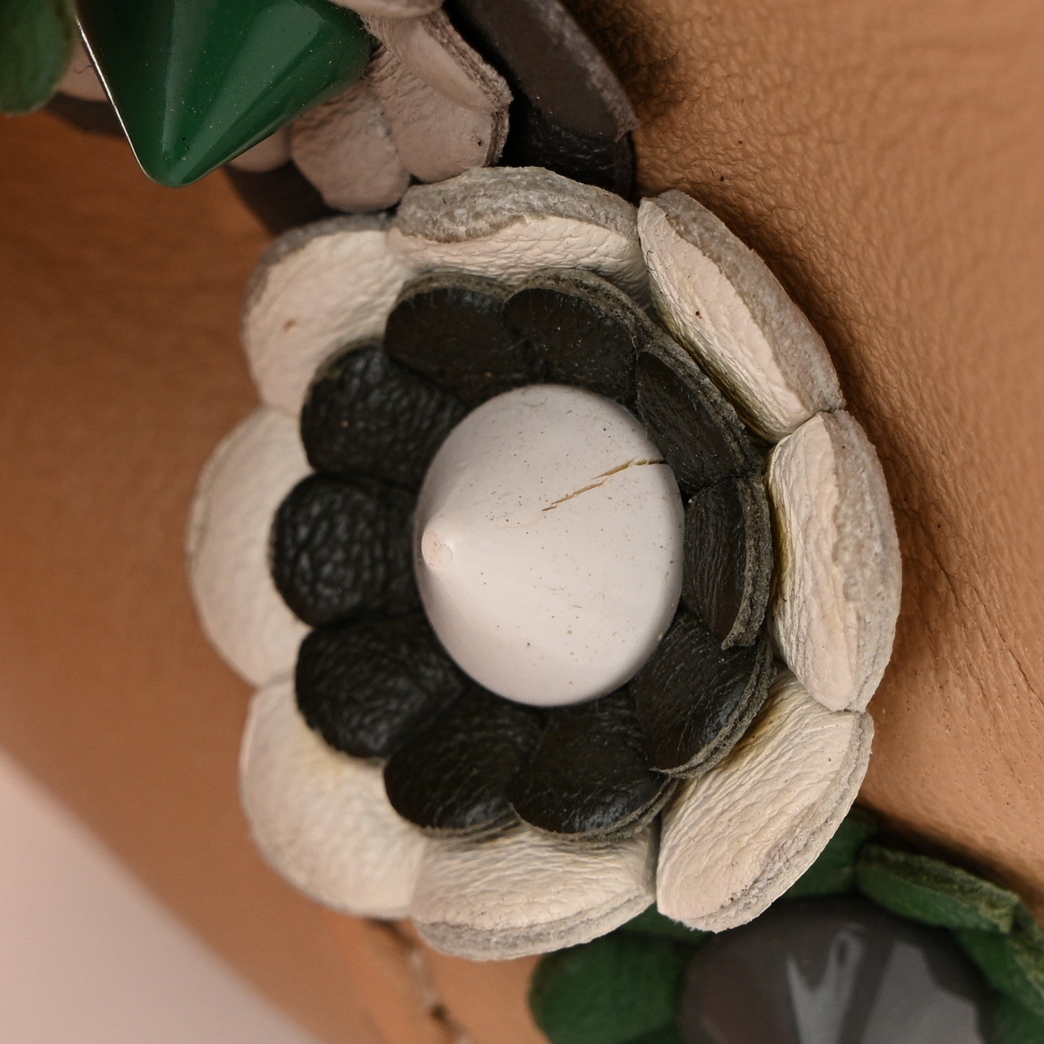 Fendi Nappa Flowerland Mini Peekaboo Iconic Satchel Miele Scuro 11 of 12