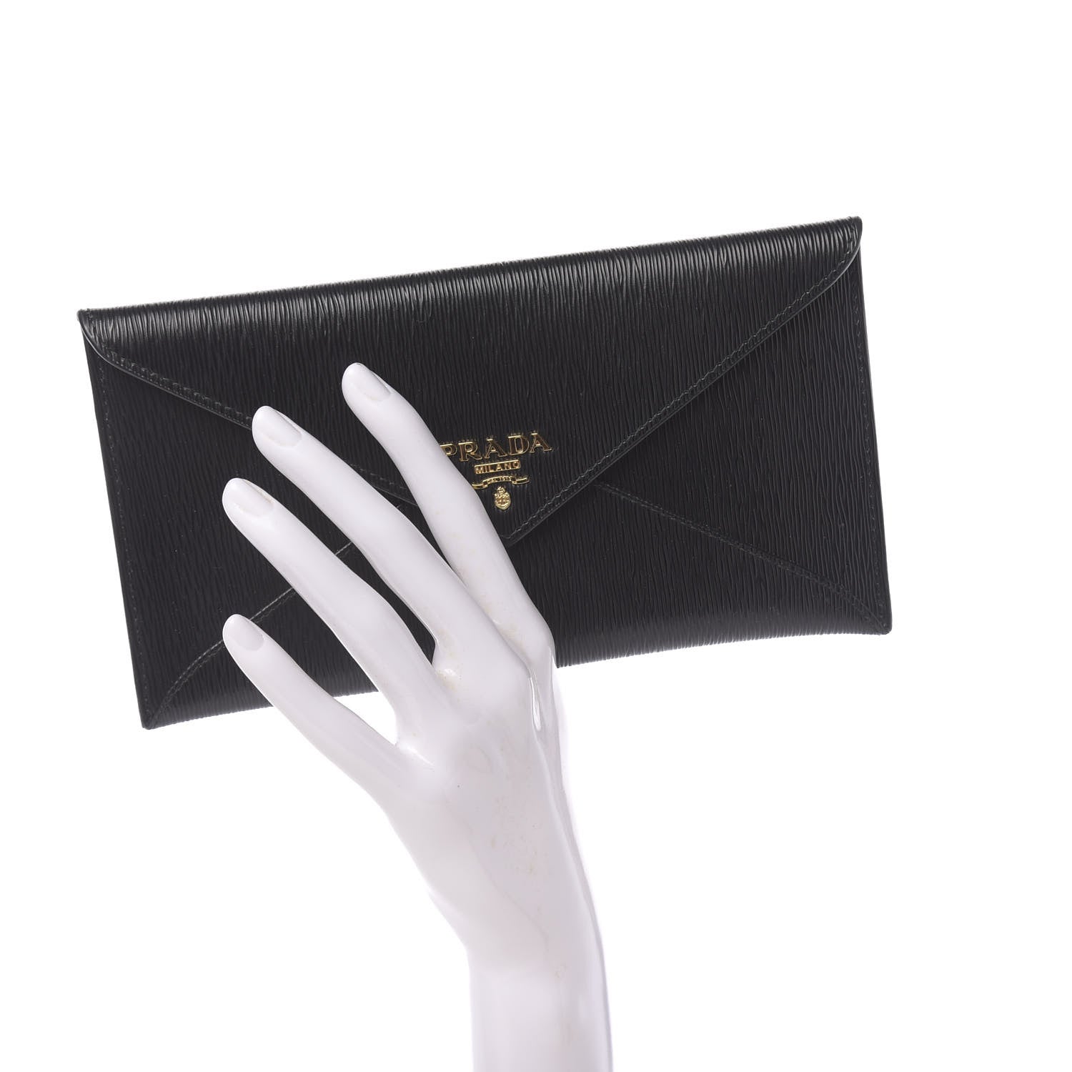 Prada Vitello Move Envelope Wallet Black 2 of 7