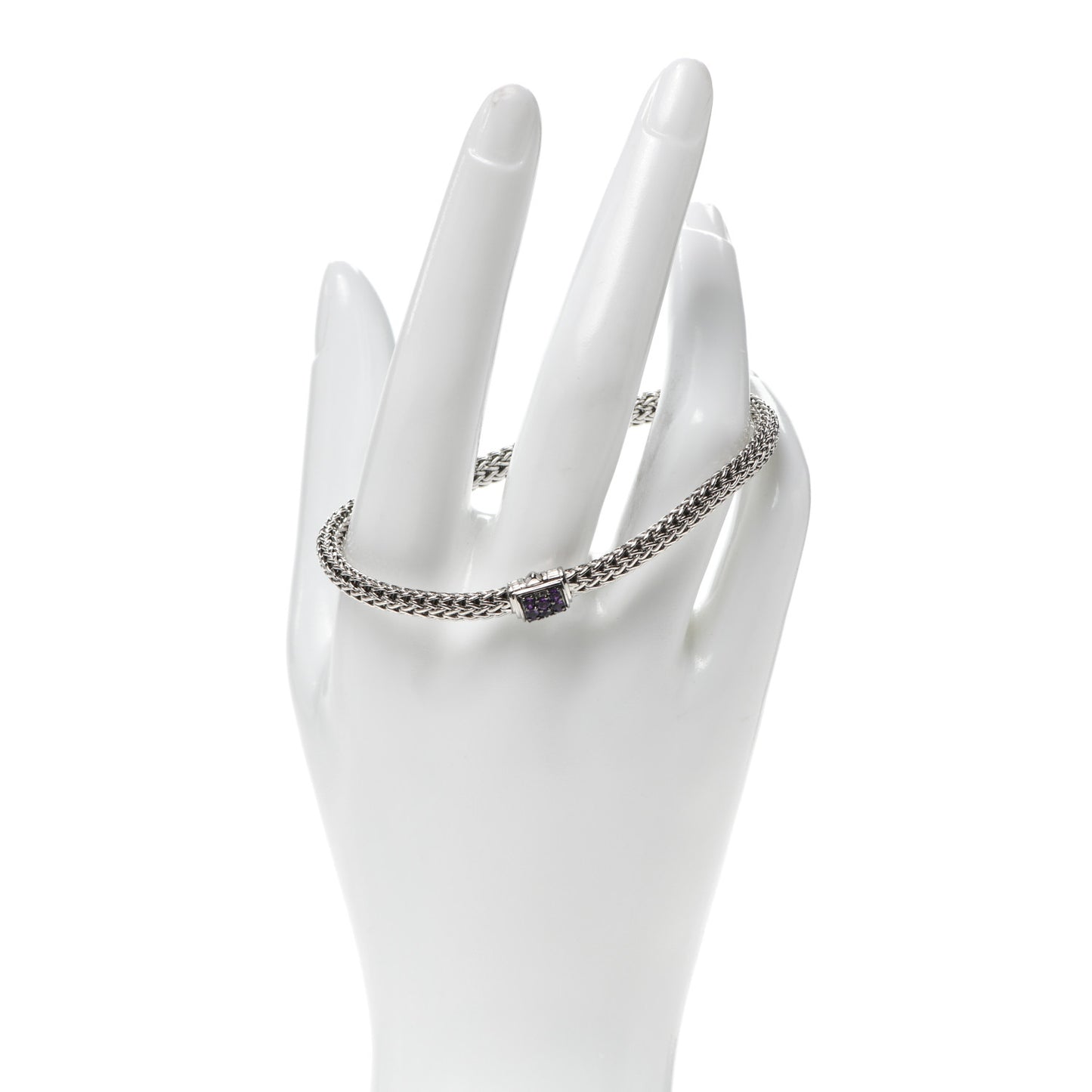 Sterling Silver Amethyst 5mm Classic Chain Bracelet
