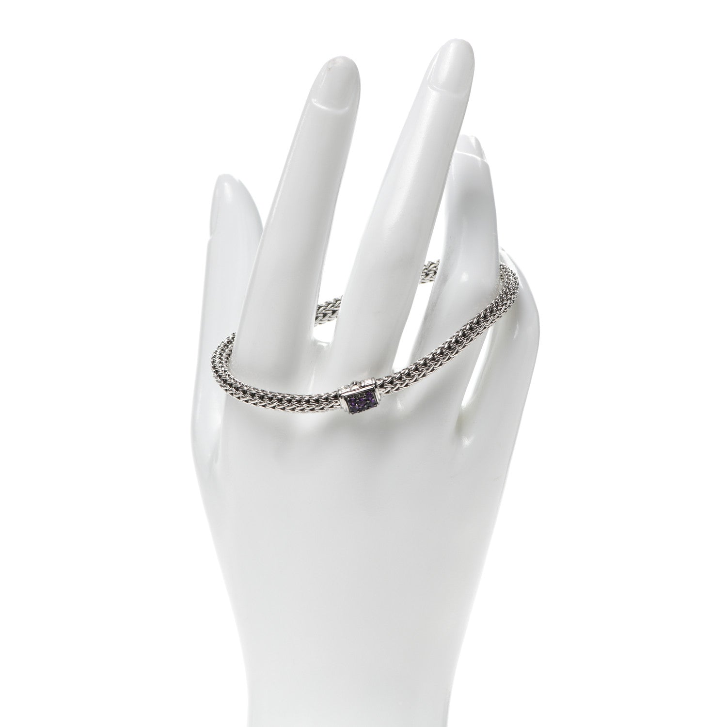 John Hardy Sterling Silver Amethyst 5mm Classic Chain Bracelet 2 of 4