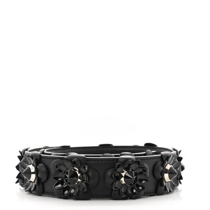 Fendi Vitello Dolce Nappa Patent Flowerland Studded Strap You Black 2 of 3