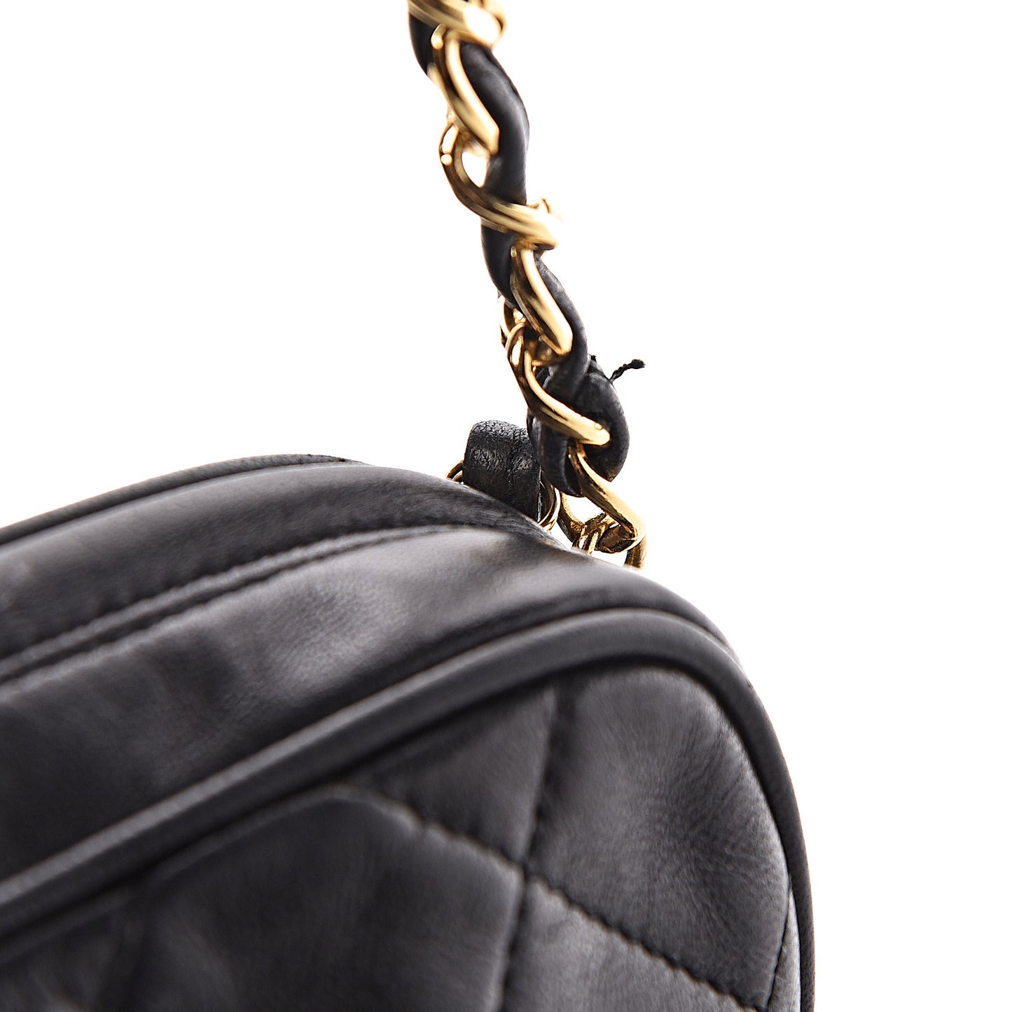 Lambskin Quilted Camera Case Black
