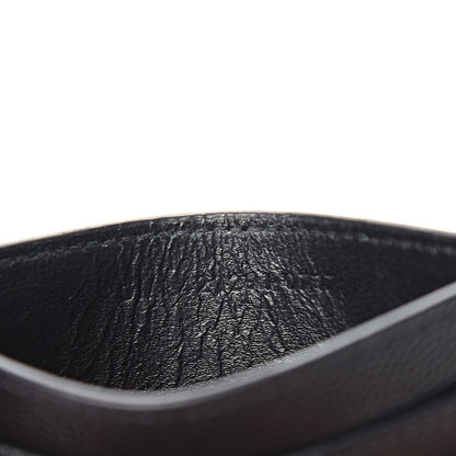 Saint Laurent Grain De Poudre Matelasse Chevron Monogram Credit Card Case Black 6 of 8