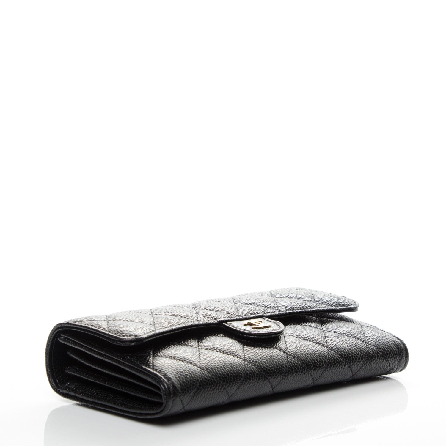 Chanel Caviar Quilted Large Gusset Flap Wallet Black 4 of 8