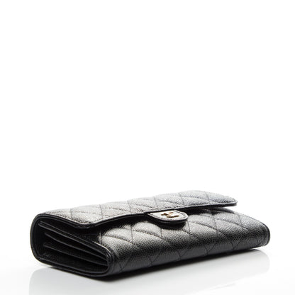 Chanel Caviar Quilted Large Gusset Flap Wallet Black 4 of 8