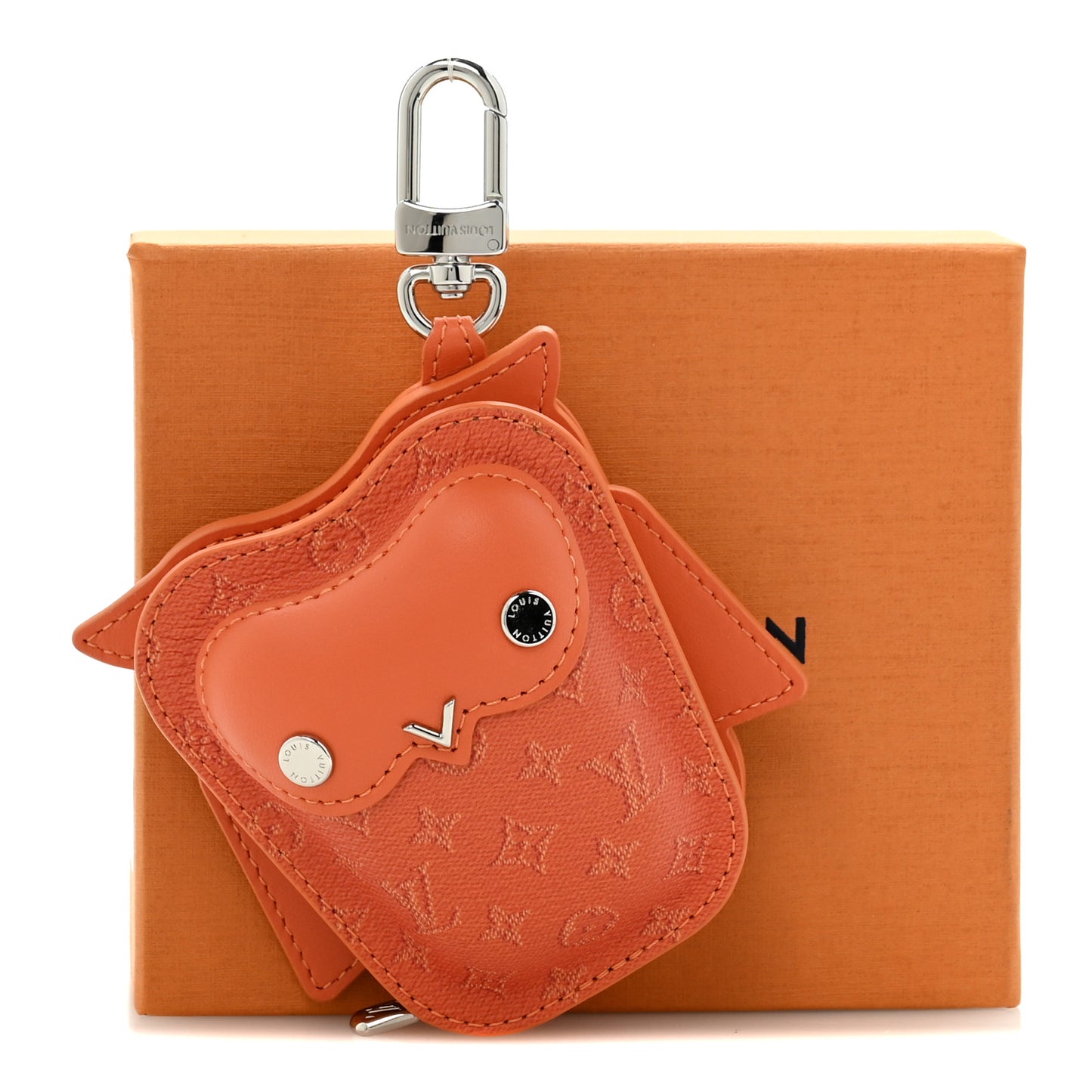 Monogram Owl Bag Charm Caramel