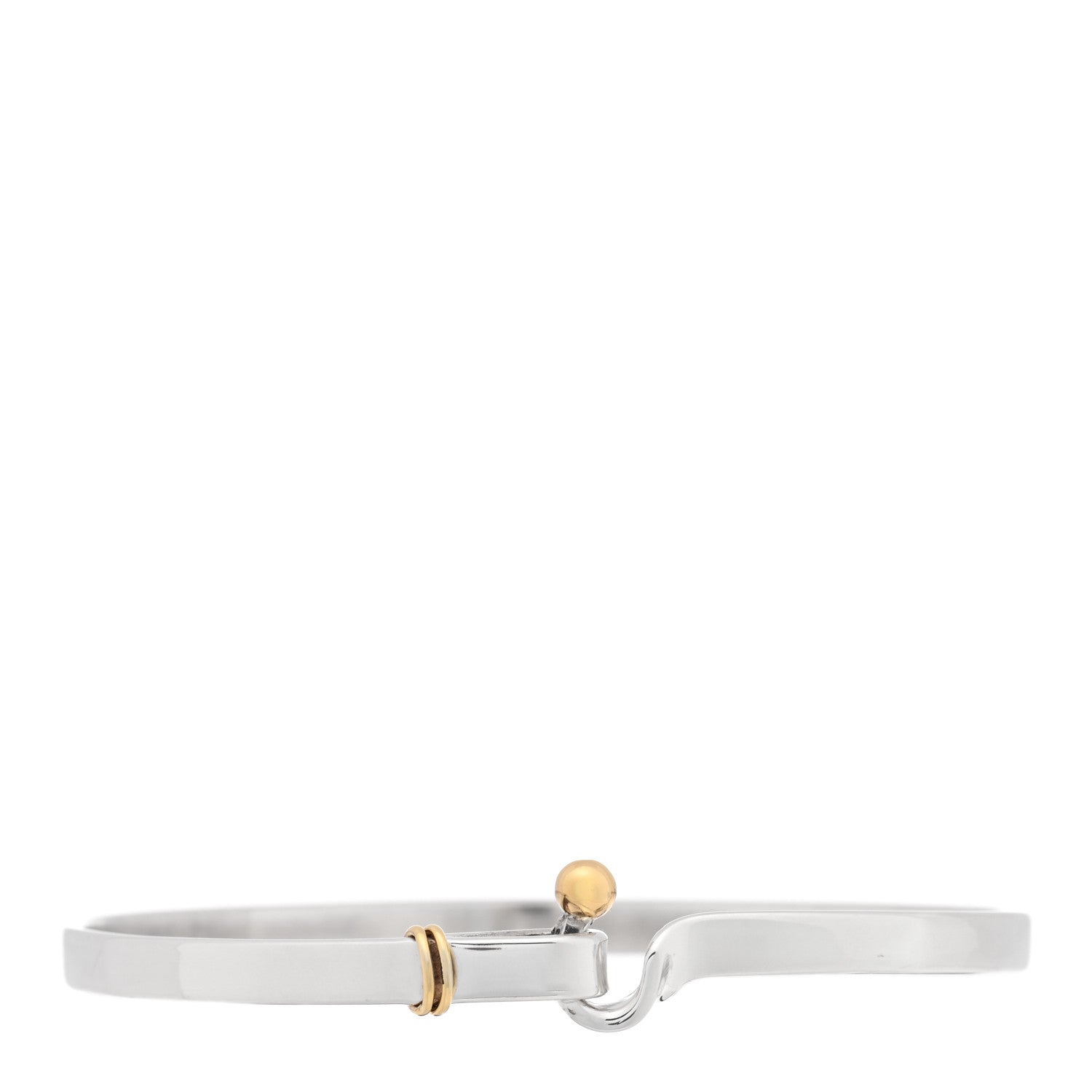 Tiffany Sterling Silver 18K Yellow Gold Hook Eye Bangle Bracelet 1 of 3