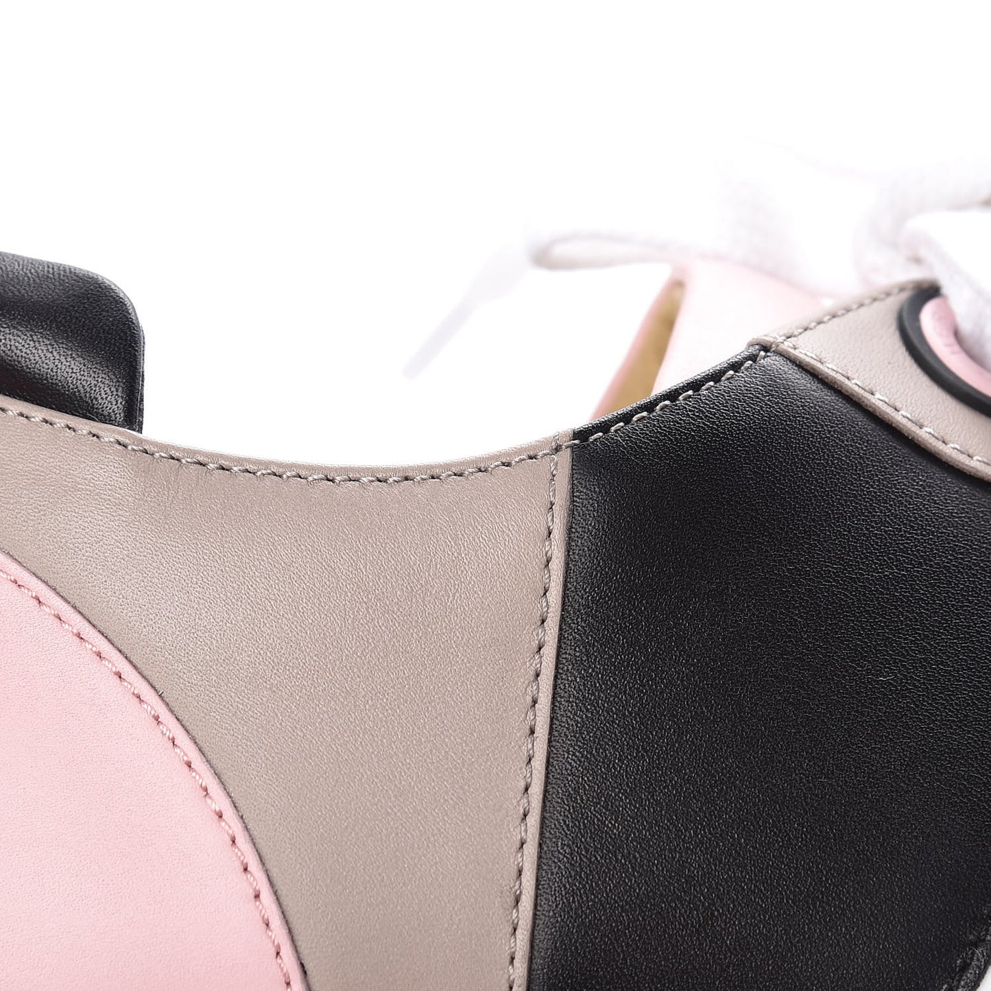 Calfskin Rebus Sneakers 38.5 Rose Aube Black White
