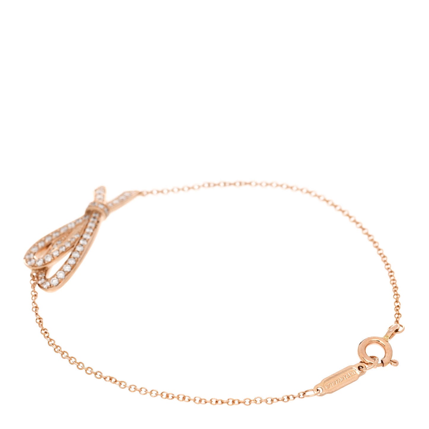 18K Rose Gold Diamond Bow Bracelet