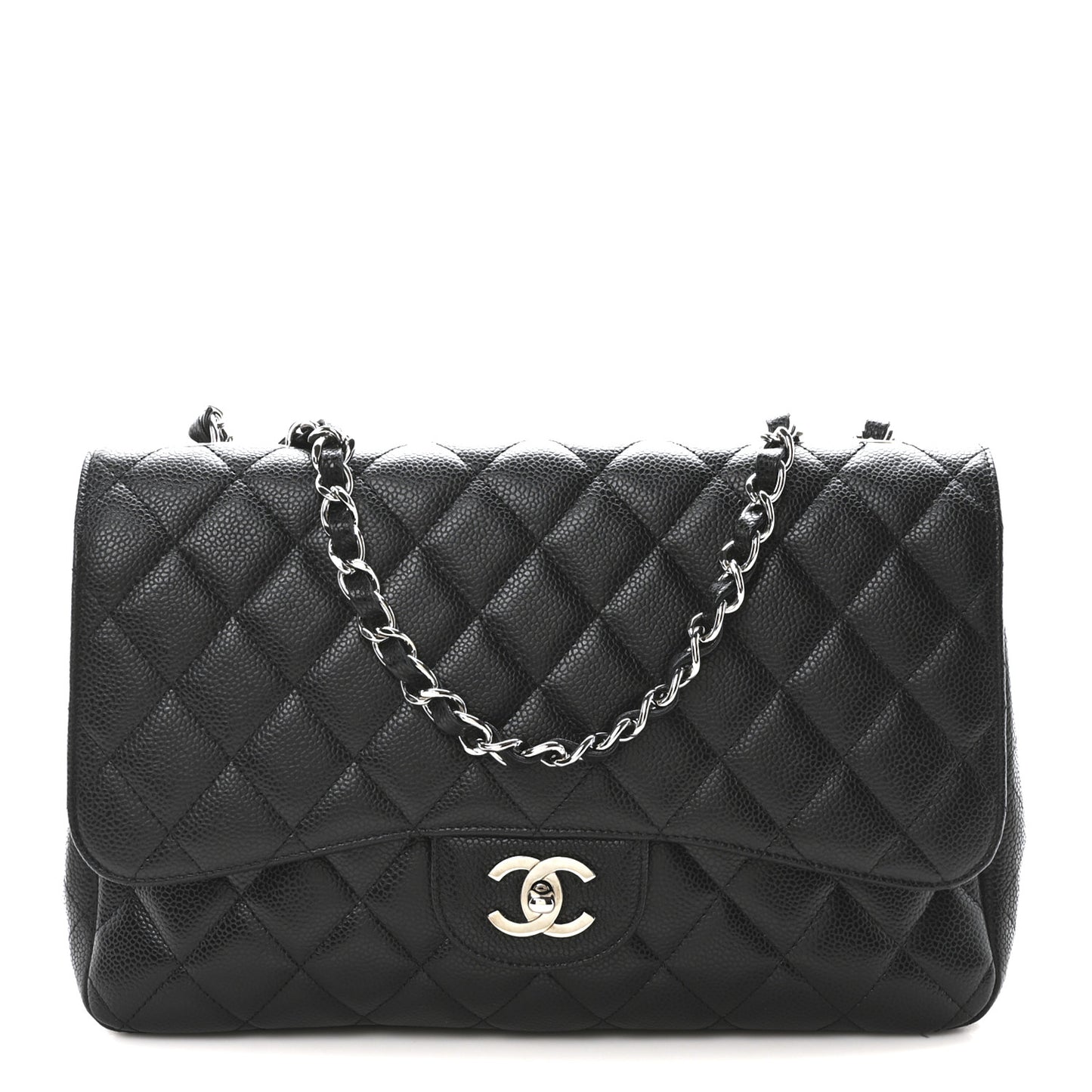 Caviar Quilted Jumbo Single Flap Black