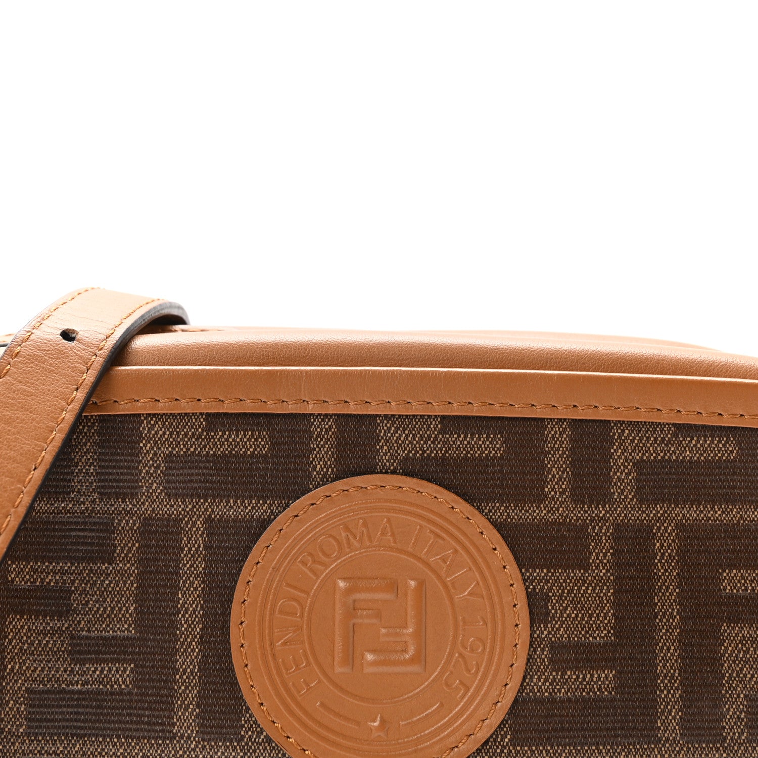Fendi Glazed Fabric Vitello Century FF 1974 Stamp Patch Mini