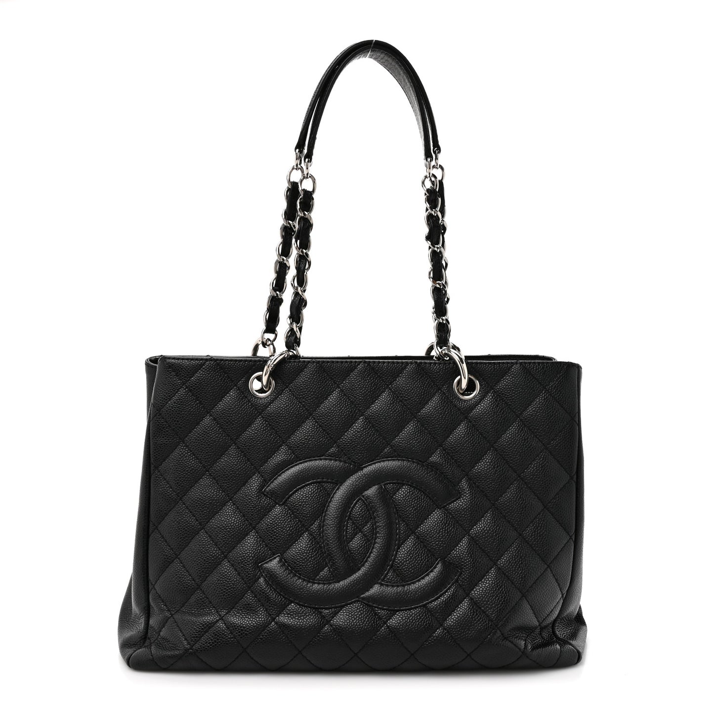 Caviar Quilted Grand Shopping Tote GST Black