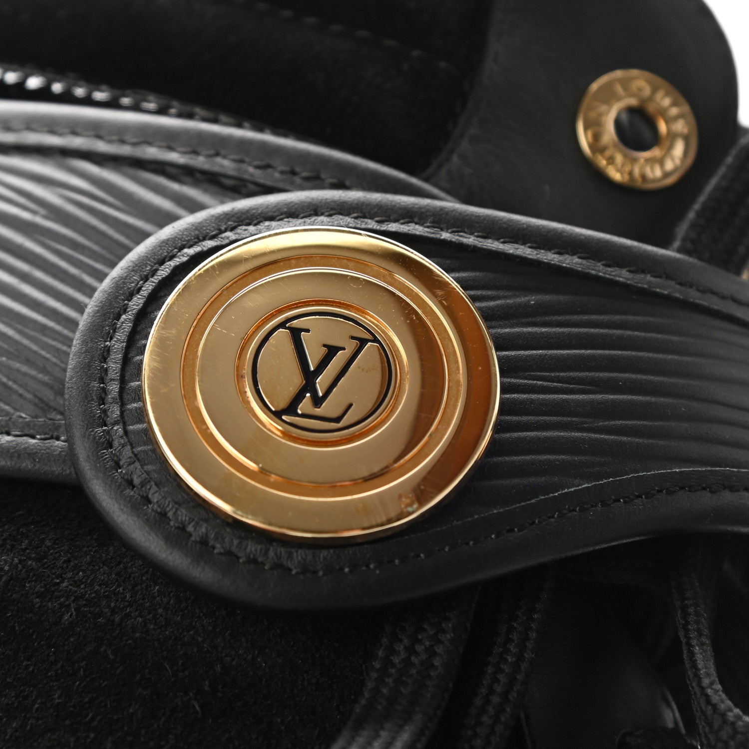 Louis Vuitton Epi Suede Postmark Wedge Sneakers 37 Black 9 of 12