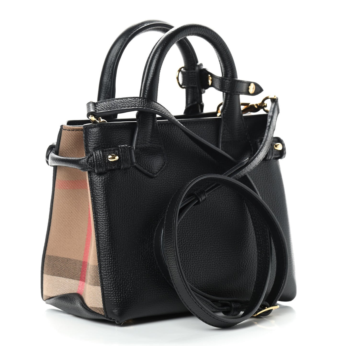 Derby Calfskin House Check Baby Banner Tote Black