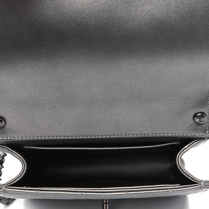 Chanel Metallic Goatskin Quilted Chic Pearls Flap Silver 4 of 4