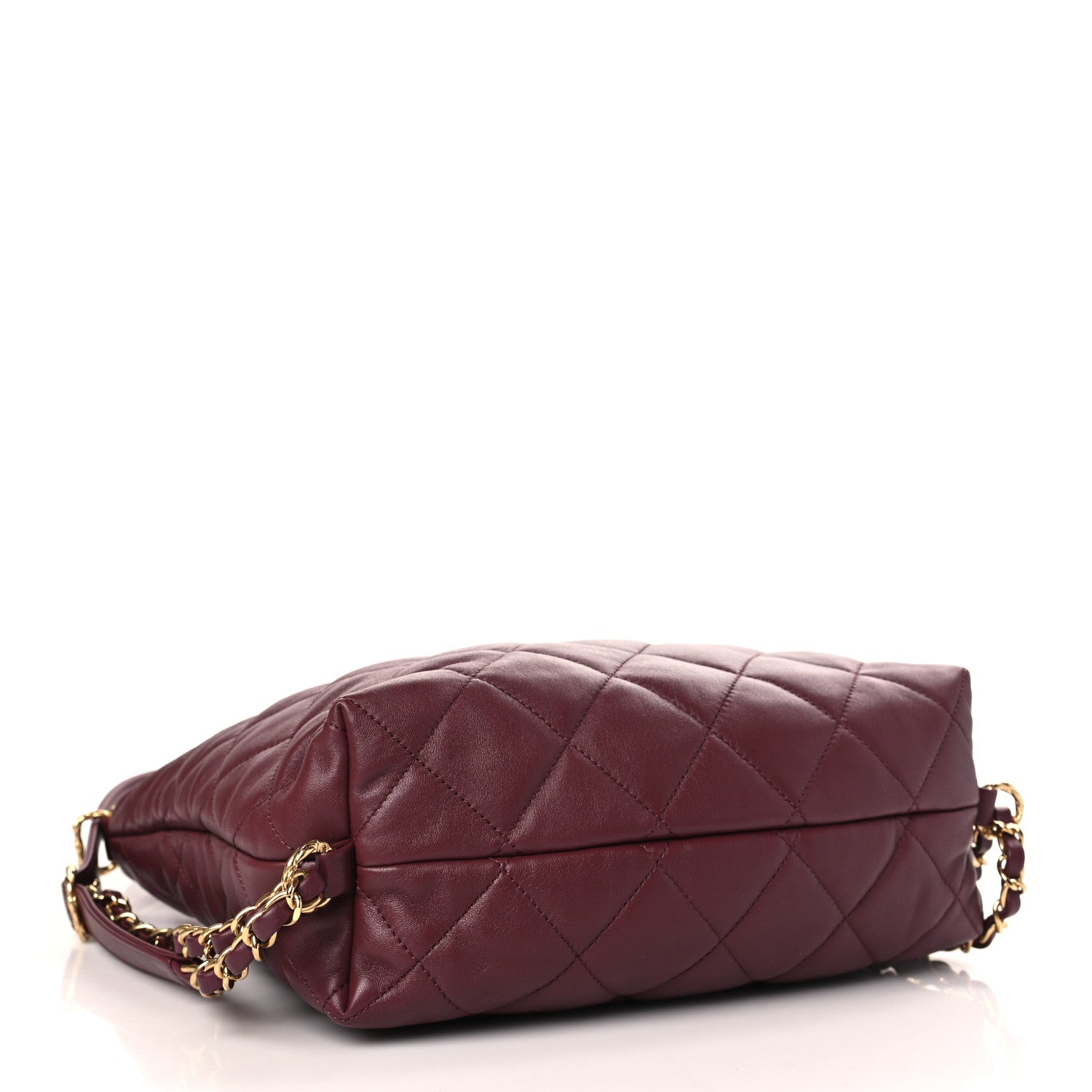 Chanel Lambskin Quilted Hobo Burgundy 4 of 9