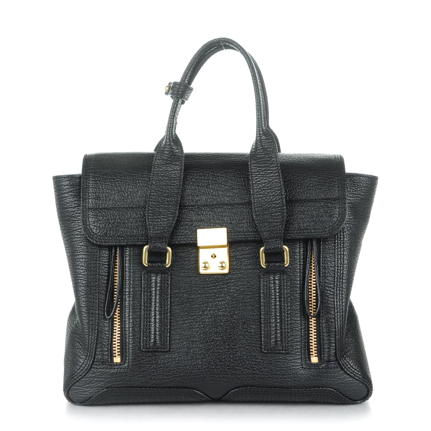 3.1 Textured Calfskin Medium Pashli Satchel Black