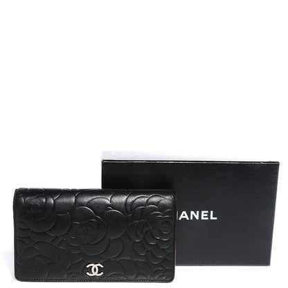 Chanel Lambskin Camellia Yen Wallet Black 4 of 8