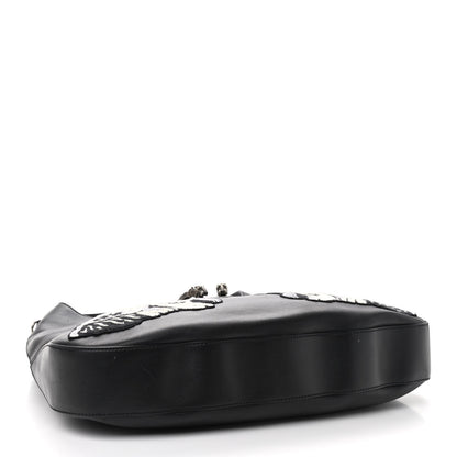Gucci Calfskin Web Dog Embroidered Large Dionysus Hobo Black 3 of 9