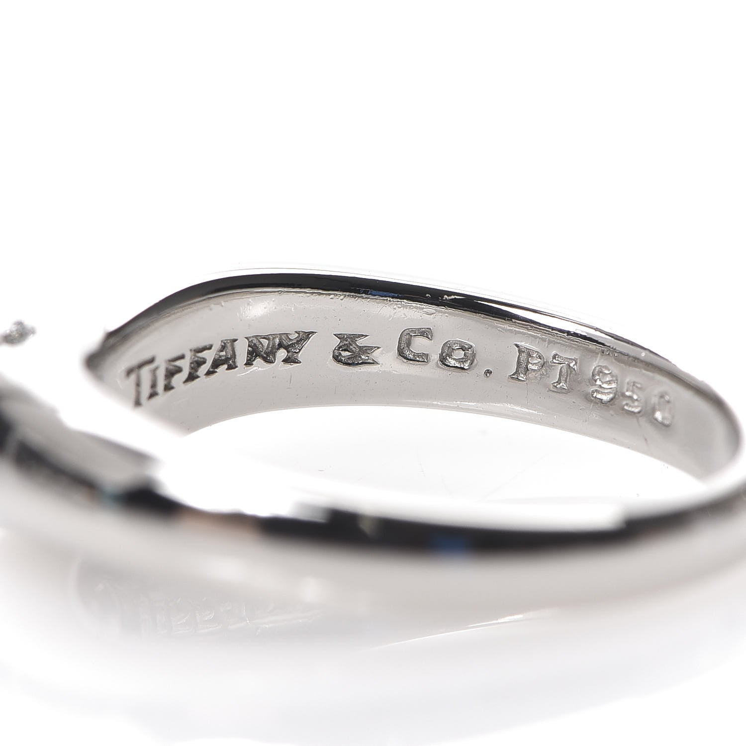 Tiffany Platinum Diamond Elsa Peretti Curved Band Ring 48 4.5 5 of 6