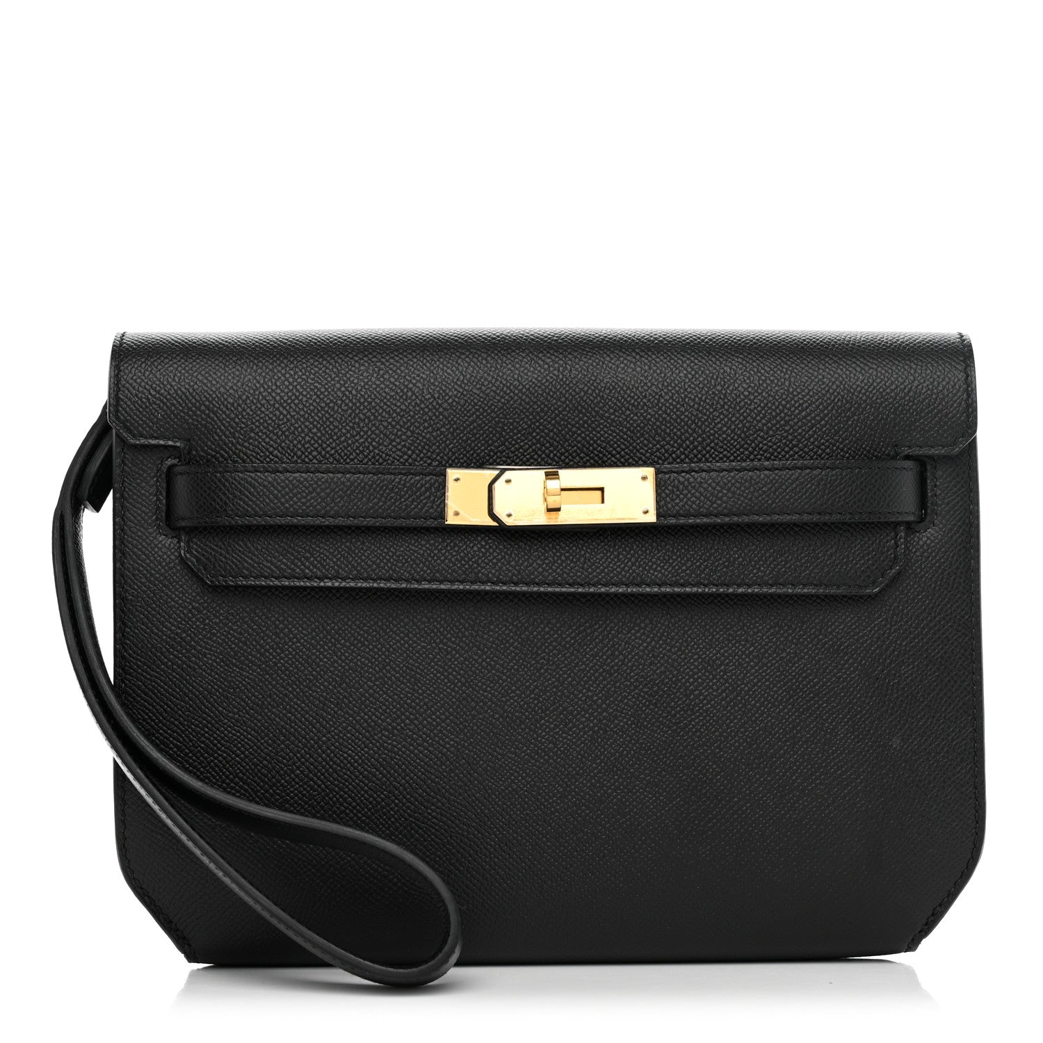 Hermes Epsom Kelly Depeches 25 Pouch Black 1 of 7