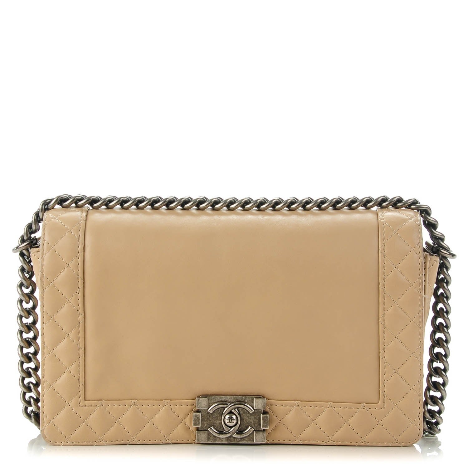 Chanel Calfskin Medium Boy Reverso Flap Beige Clair 1 of 7