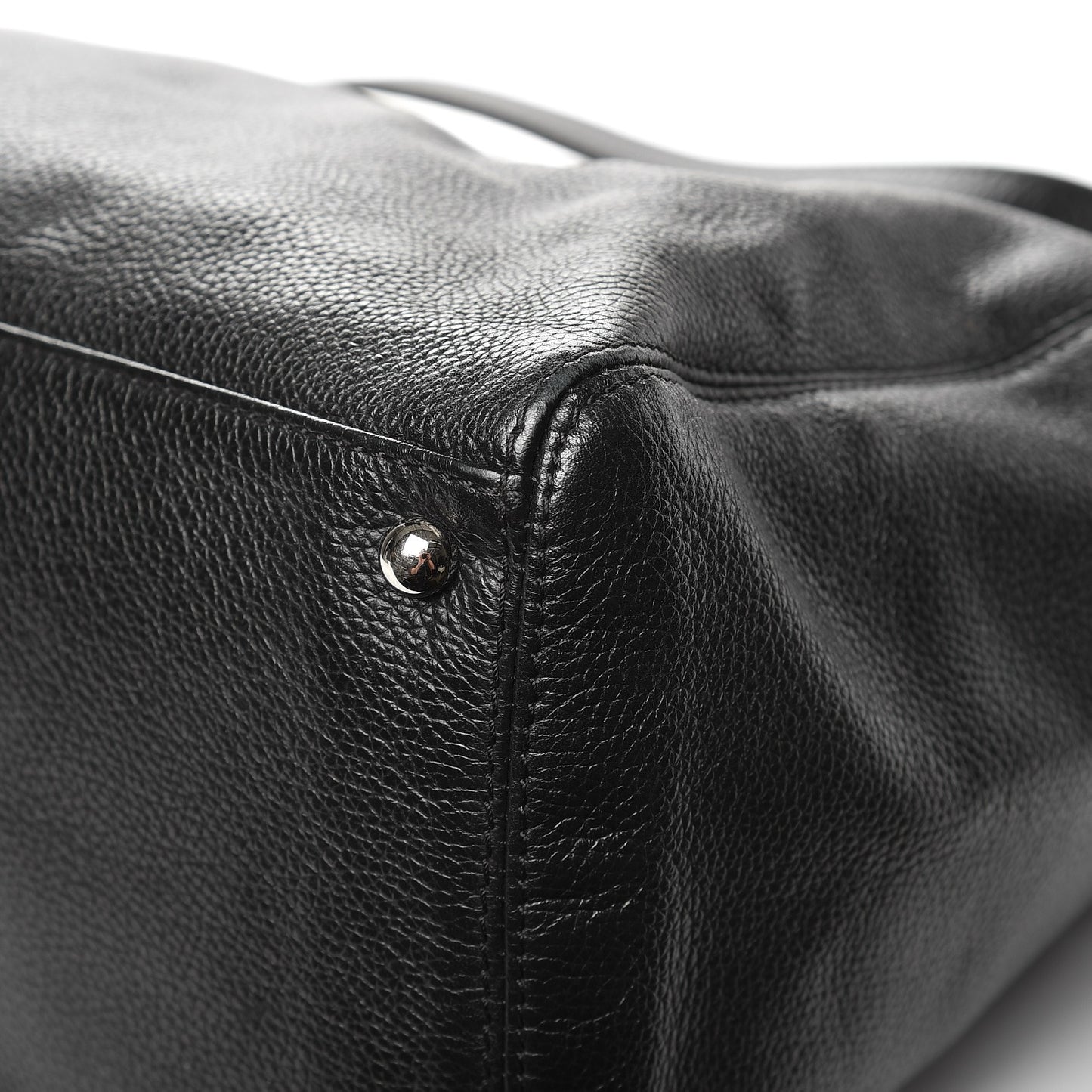 Calfskin Cerf Executive Shopper Tote Black