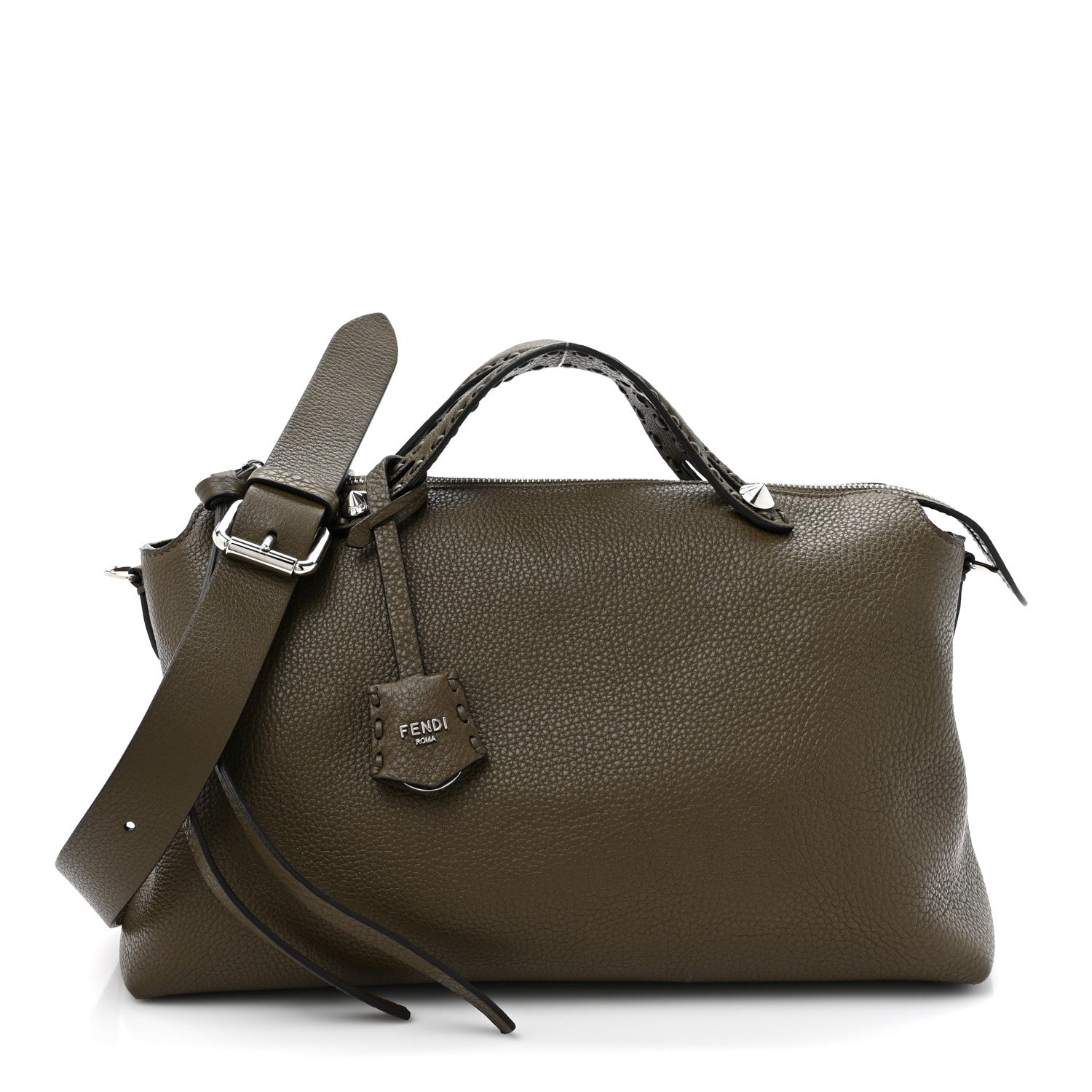 Fendi Cuoio Romano Selleria Large By The Way Boston Bag Wood 1 of 9