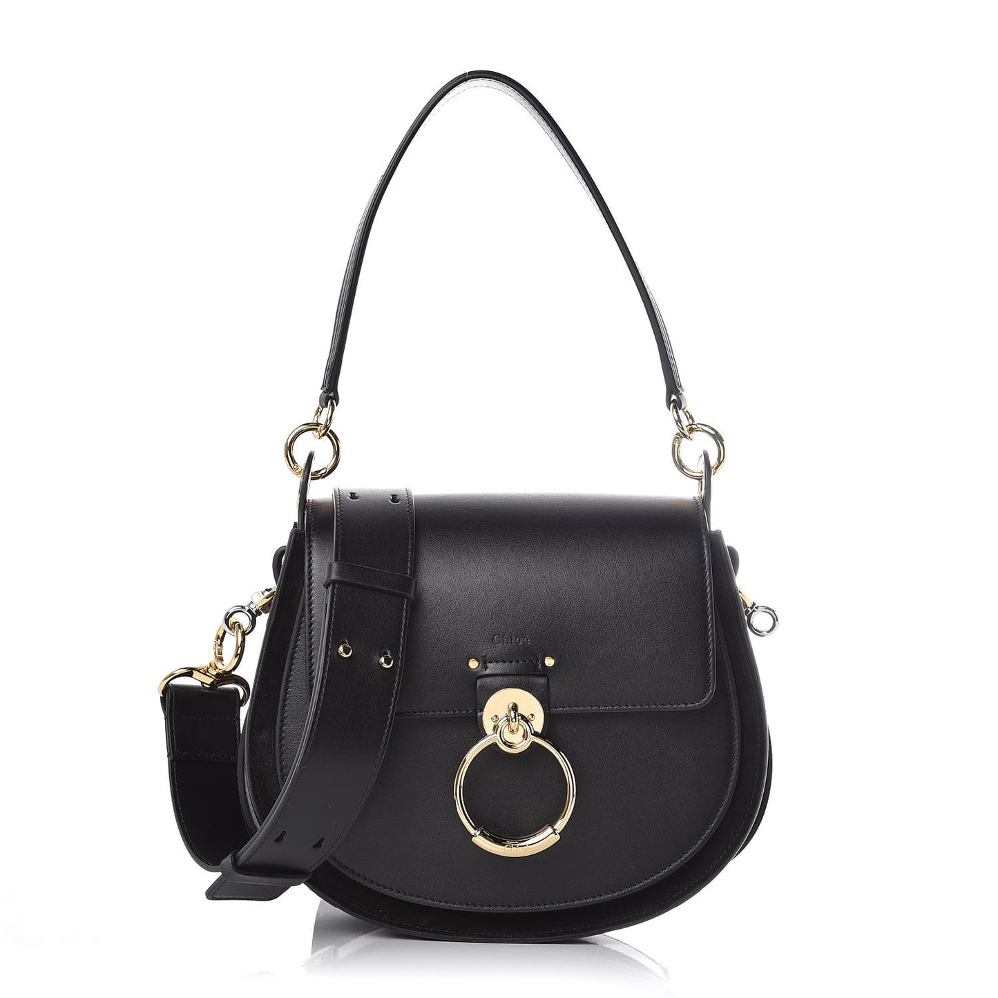 Calfskin Suede Large Tess Bag Black