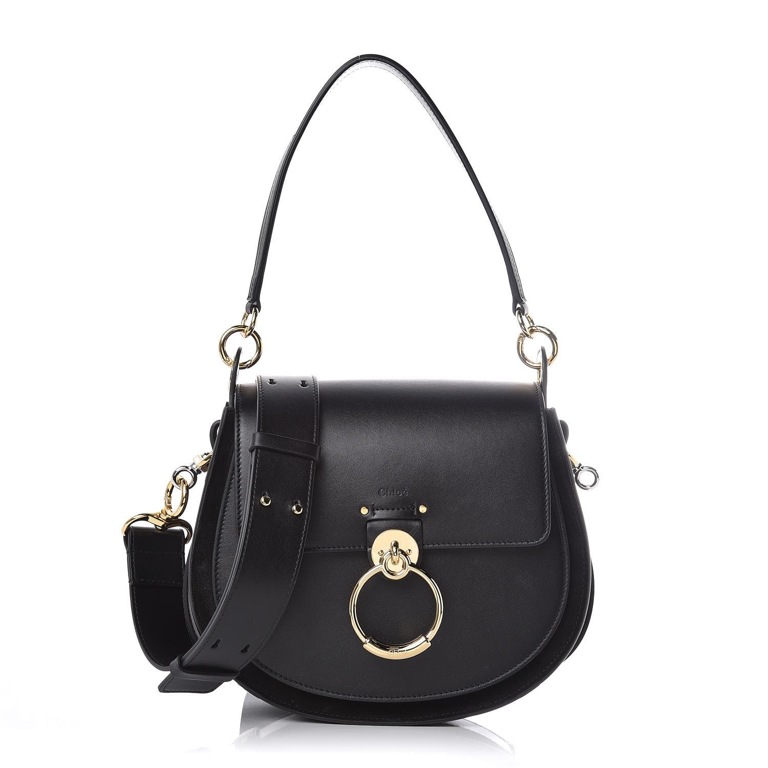 Chloe Calfskin Suede Large Tess Bag Black 1 of 6