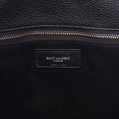 Saint Laurent Grained Calfskin Medium Souple Sac De Jour Duffle Black 6 of 9