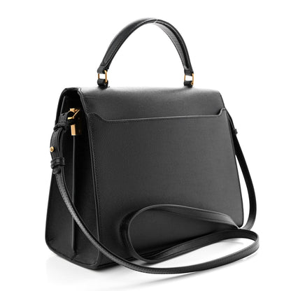 Saint Laurent Grain de Poudre Medium Classic Monogram Cassandra Top Handle Black 3 of 11