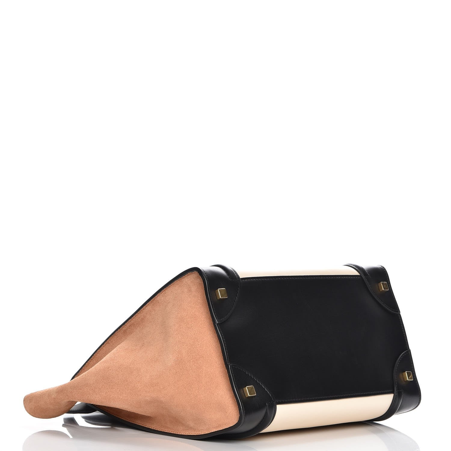 Celine Satin Calfskin Suede Mini Tri-Color Luggage Seashell 4 of 7