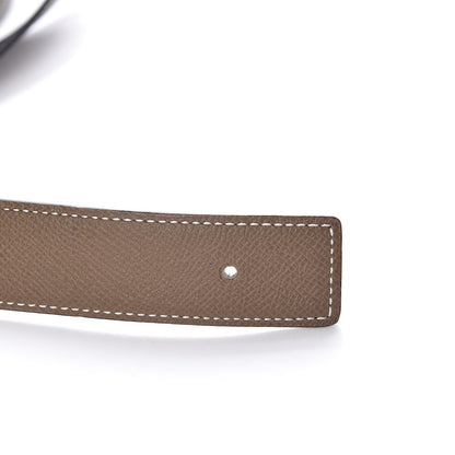 Hermes Swift Epsom 32mm Belt Strap 100 Black Etoupe 3 of 9