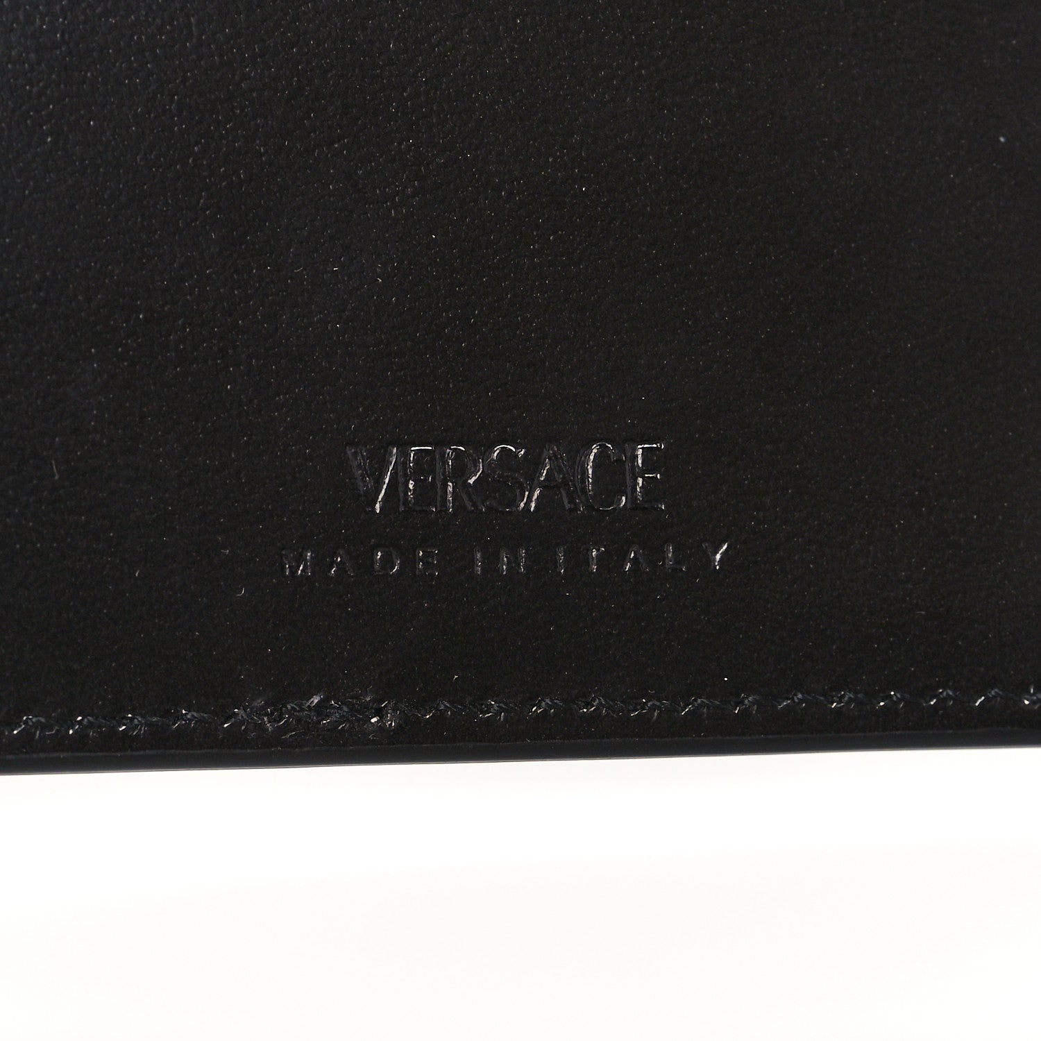 Versace Calfskin Bi-Fold Wallet Black 6 of 8