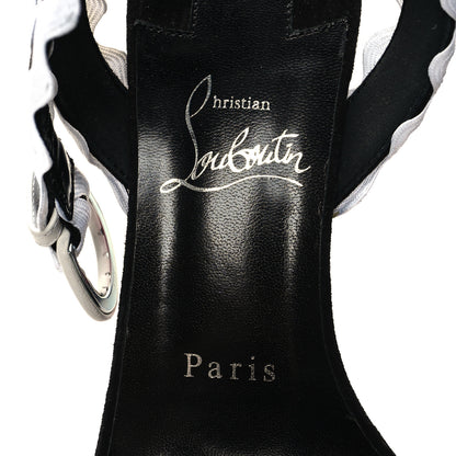 Christian Louboutin Veau Velours Corolobessa 85 Sandals 38.5 Black White 7 of 7