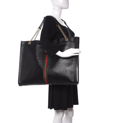 Gucci Calfskin Large Rajah Chain Tote Black 2 of 13