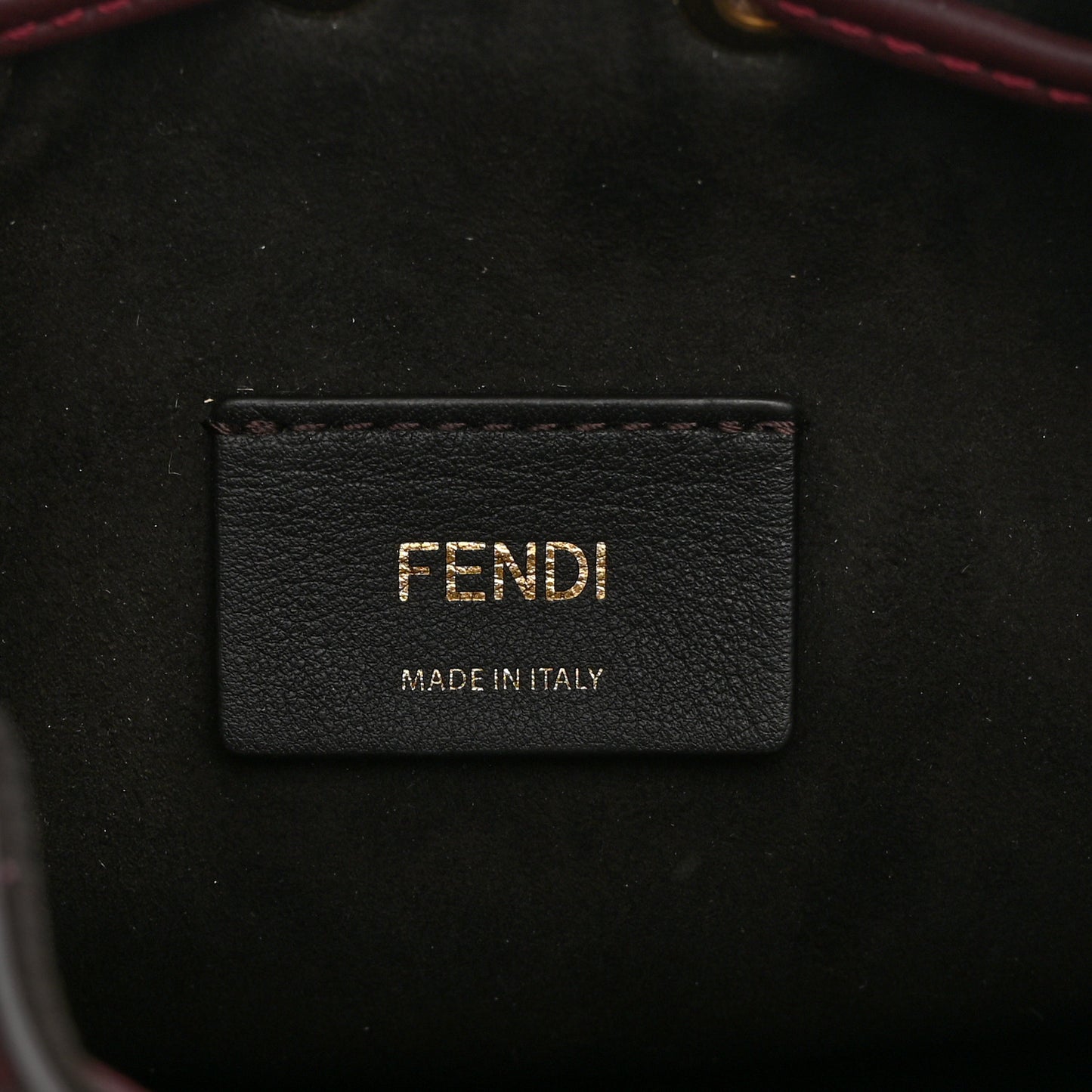 Chenille Vitello F is Fendi Micro FF Mini Mon Tresor Bucket Bag Rosso Roma