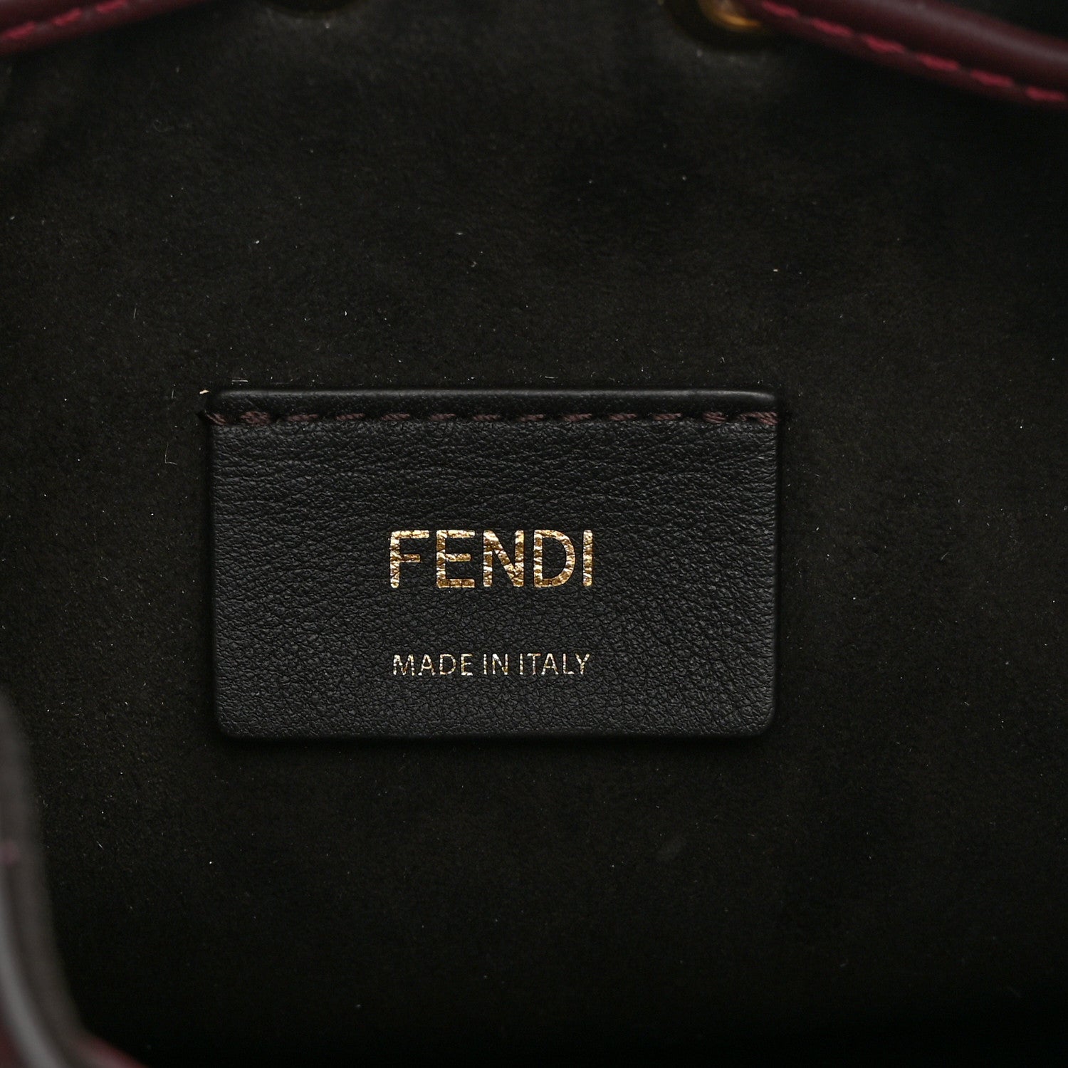 Fendi Chenille Vitello F is Fendi Micro FF Mini Mon Tresor Bucket Bag Rosso Roma 6 of 11