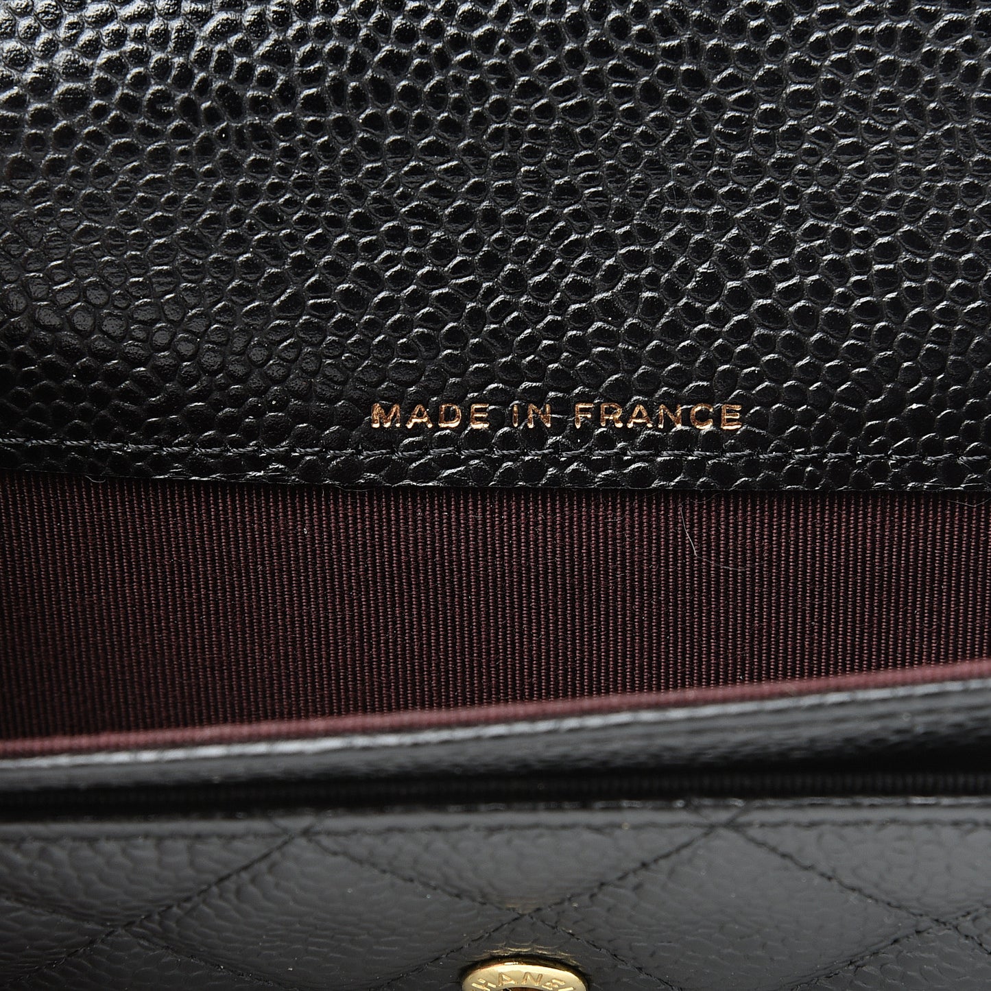 Caviar Quilted Flap Card Holder Black