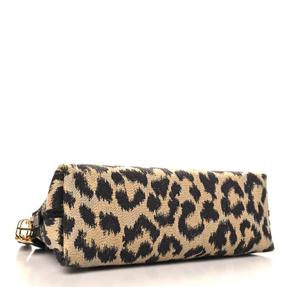 Christian Dior Canvas Leopard Print Cosmetic Pouch Beige 4 of 9