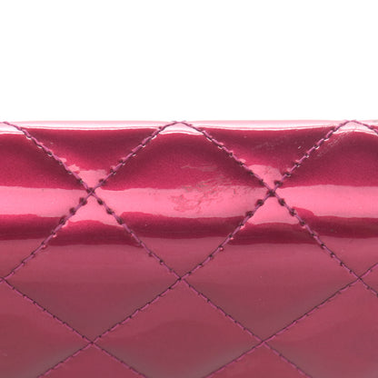 Chanel Metallic Patent Calfskin Quilted Boy Wallet On Chain WOC Fuchsia 9 of 20