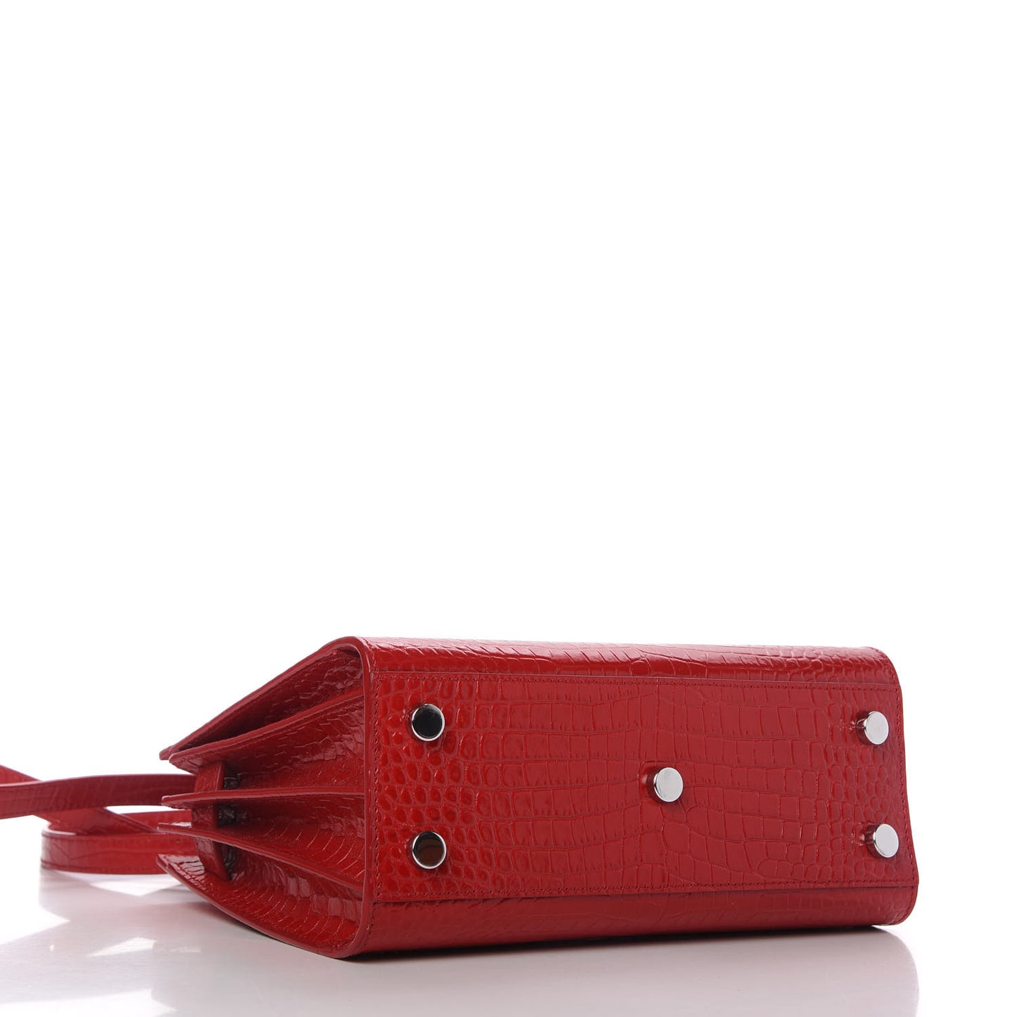 Calfskin Crocodile Embossed Nano Sac De Jour Red