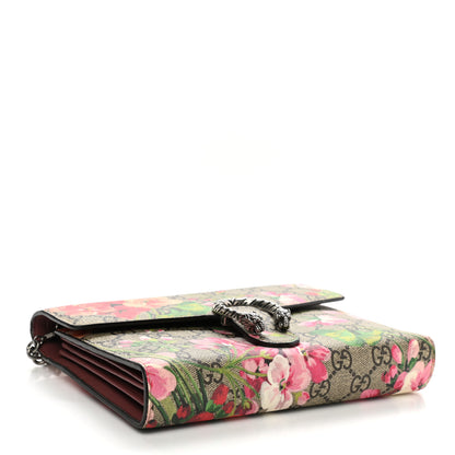 Gucci GG Supreme Monogram Blooms Mini Dionysus Chain Wallet Beige Multicolor Dry Rose 4 of 10