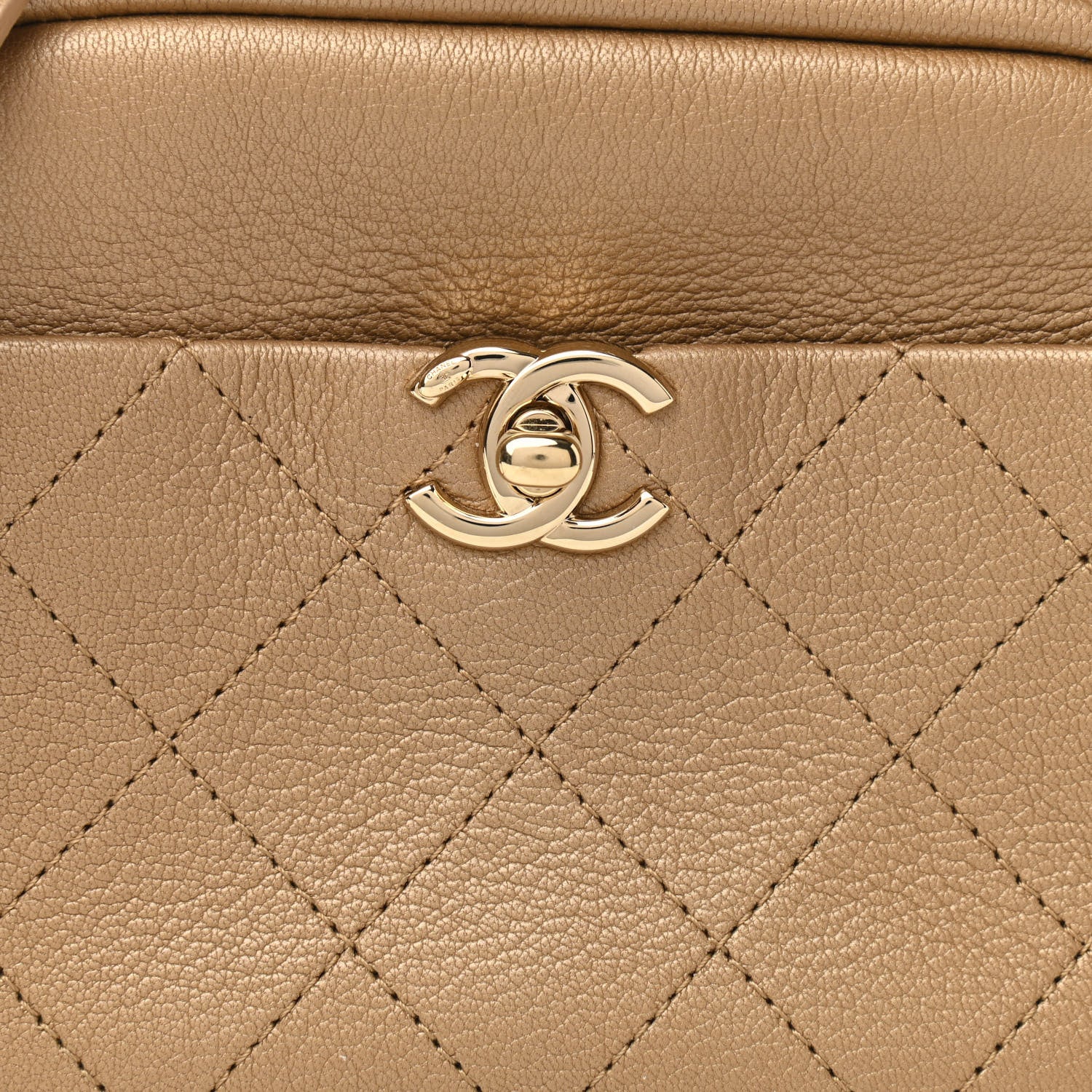 Chanel Goatskin Quilted Small Casual Trip Camera Case Beige 8 of 10